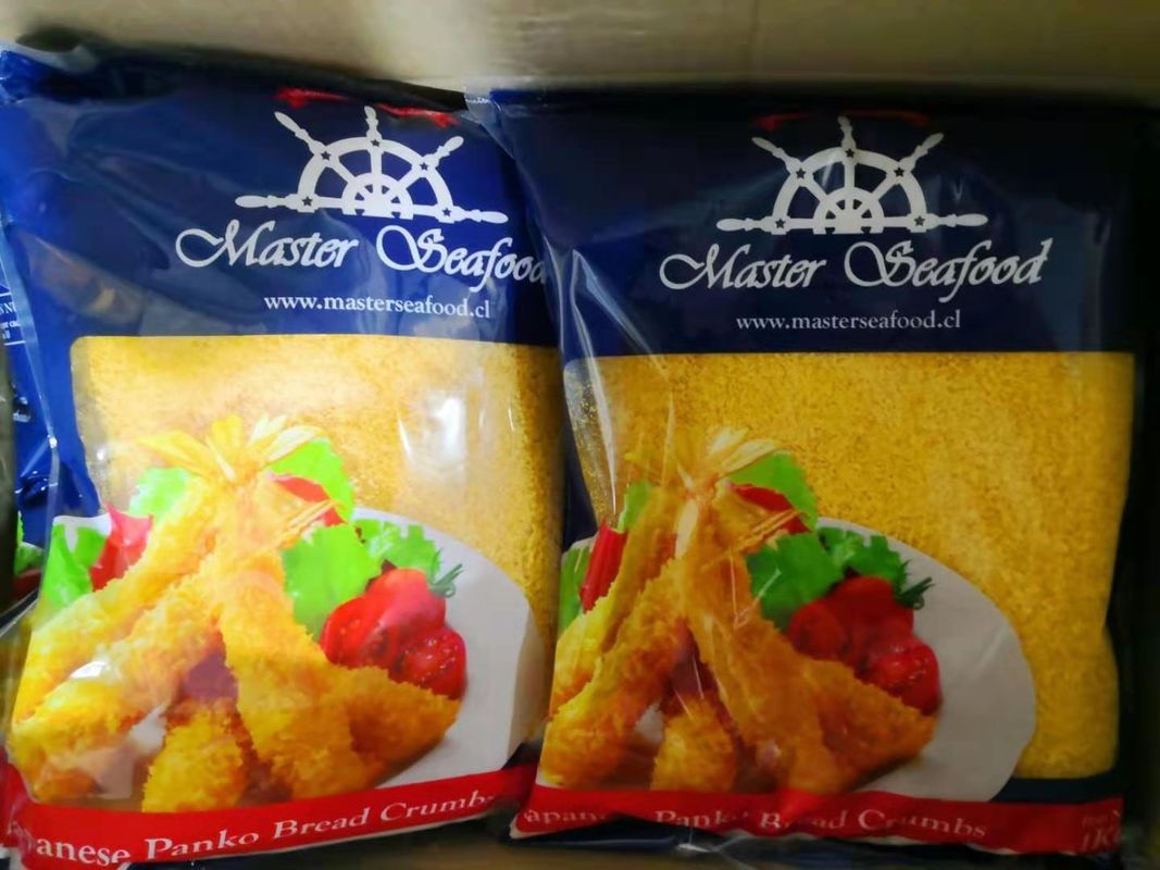 Kryształowe białe lub żółte okruchy chleba Panko / torebka z chleba z papieru kraft do pieczenia i smażenia