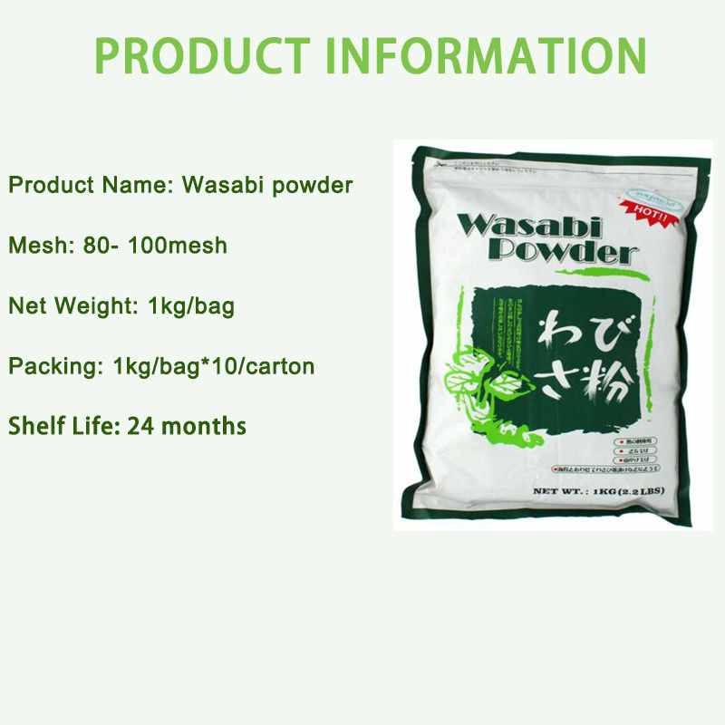 Fabryka OEM Suche Wasabi Przyprawa w proszku Pikantny Wasabi w proszku 1 kg na worek Do restauracji sushi