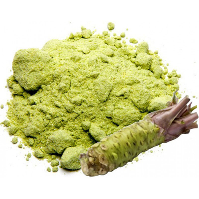 Jasnozielony czysty proszek wasabi 1 kg, stosowany jako przyprawa lub przyprawa sushi