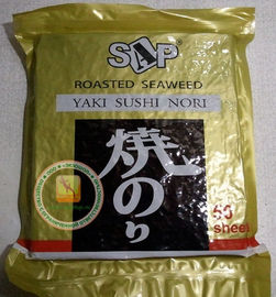 Yaki Sushi Nori Seaweed Sheets Pieczone sezonowane wodorosty Chips Dark Green Color